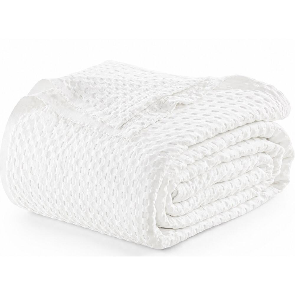 Utopia Bedding King Size 100% Cotton Waffle Weave Blanket White 90x108 NWOT